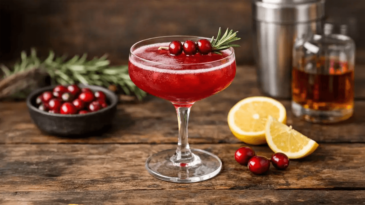Winter Cranberry Bourbon Sour