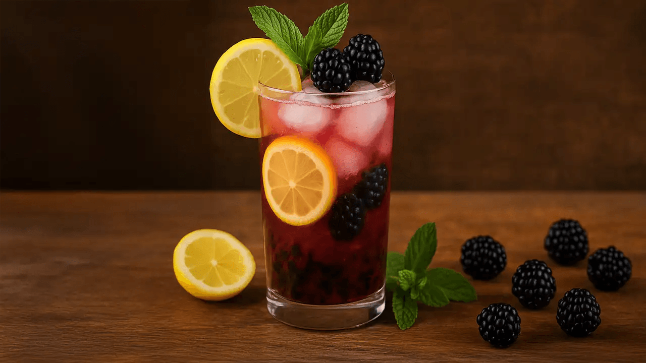 Blackberry Bourbon Frostbite Lemonade