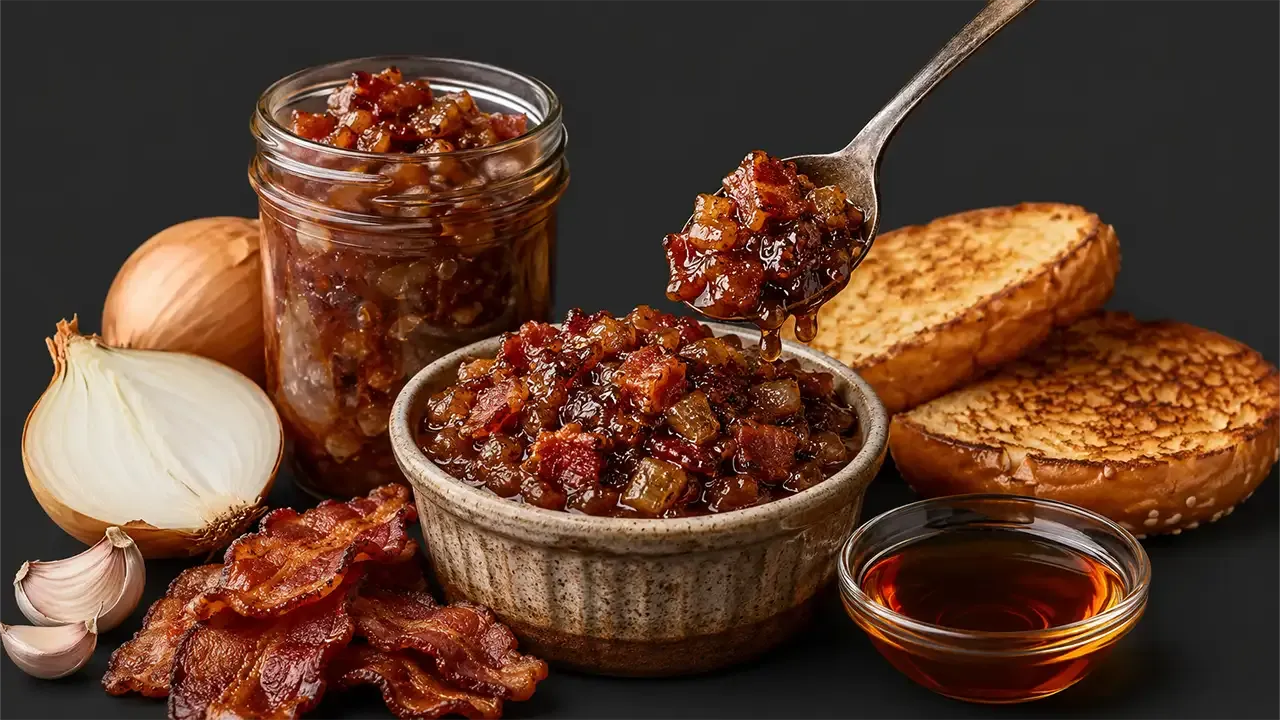 Smoky Maple Bacon Jam with Coffee and Brown Sugar