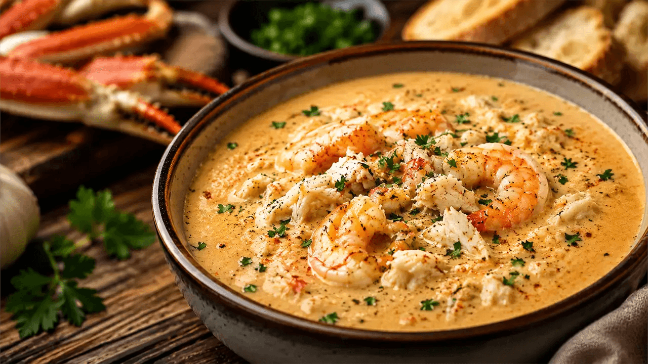 Creamy Crab & Shrimp Bisque with Old Bay