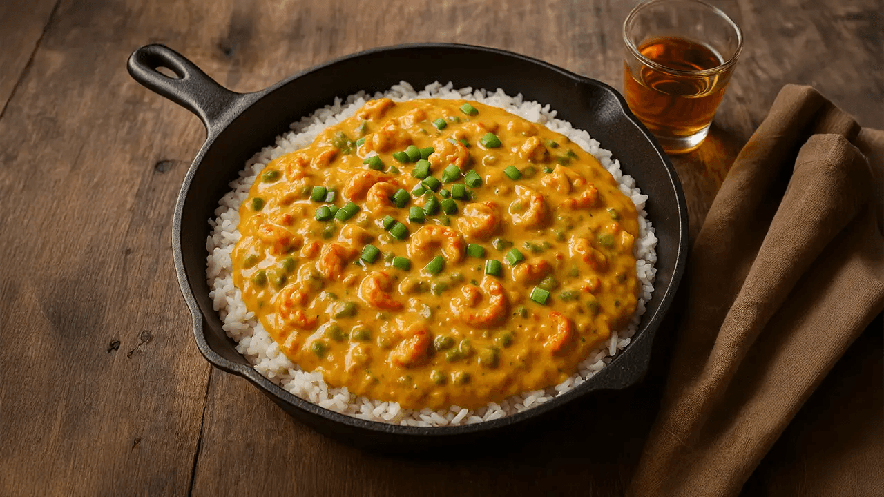 Crawfish Étouffée with a Cheesy Cajun Twist