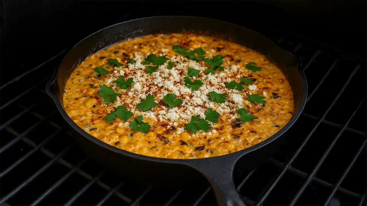 Smoked Street Corn Dip with Chipotle Heat and Cotija Crumble